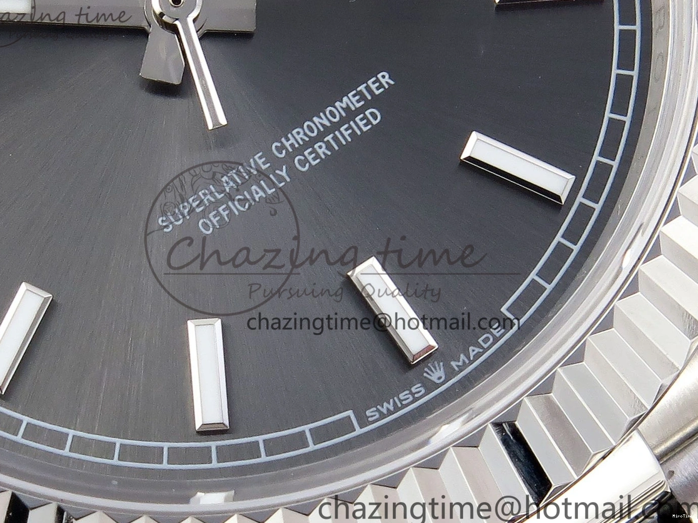 MiroTime 0328 ComfortFit DayDate 40 SS GSF Gain Weight Gray Stick Dial on President Bracelet A 1927